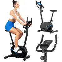 Gymtek Vélo d'appartement magnétique, vélo pour la maison - jusqu'à 125kg - 8 niveaux de résistance, masse d'inertie de 5kg - écran LCD - pour Home Gym Fitness