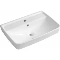Aqualine Ceramics - Lavabo 600x400 mm, avec trop-plein, trou pour robinet, blanc TU0351