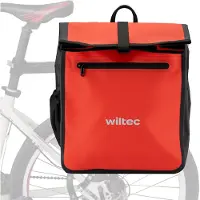 Wiltec Sacoche étanche pour porte-bagages rouge – capacité de 22 L – en PVC – pour vélos et vélos électriques – Sac de bicyclette – Cyclisme, courses, excursions