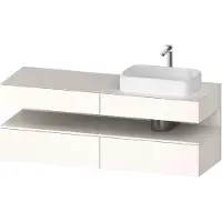 Duravit Collection One Meuble sous-vasque sur console, 2 tiroirs, découpe à droite, 1600x550x600mm, niche blanc supermat, QA4778084220010