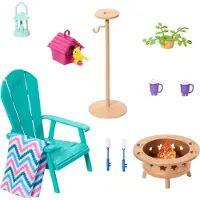Barbie Mattel HJV32 ; HJV33 - Ensemble de meubles et accessoires - Ensemble de jardin