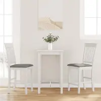 Prolenta Maison Exclusive - Tabourets de bar avec coussins, 2 pièces, blanc, bois massif, hévéa