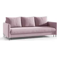Bettso Canapé avec fonction sommeil et coffre de lit Canapé à ressorts Canapé convertible avec fonction lit BELIS rose