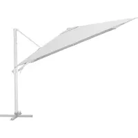 Kettler Parasol Easy Turn 300 x 300 cm, UPF 50+, avec housse et pied de parasol, argent/gris clair, aluminium/polyester avec revêtement en PU