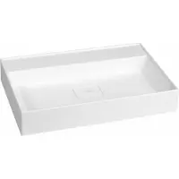Sapho GODIVA lavabo, marbre coulé, 68x44cm, sans trou pour robinetterie, blanc