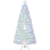 Northix 210 cm White Artificial Christmas Tree with LED Lights