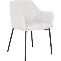 Zesso House Collection Bouclé Chaise de salle à manger Dain blanc