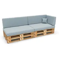 Pokar Coussin pour palette Coussins de palette avec housse amovible Canapé de palette, Taille:Lot de 6, Couleur:Bleu