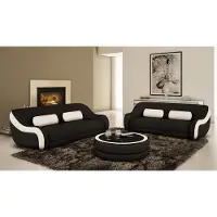 Xl Moebel Gmbh Ensemble de canapé Assise Cuir Design XXL Coussin Set Canapé 3+2 places Canapé