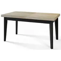 Alpi Möbel Skandi Table de salle à manger, rectangulaire, extensible, dimensions : 160-210 x 90 x 78 cm, couleur : noir, avec pieds en bois de couleur noire