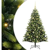 Syfax Arbre de Noël artificiel à charnières 150 LED Vert 120 cm