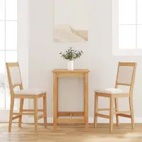 Prolenta Maison Exclusive - Tabourets de bar avec coussins, 2 pièces, bois massif naturel, hévéa