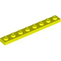LEGO 1x8 plaque 3460 - 50 pièces jaune fluo