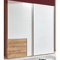 Wimex Armoire à portes coulissantes Level, 200 cm, chêne planches, blanc