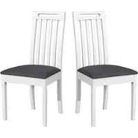 LeafDesign Chaise de salle à manger, bois de chêne massif Chaise Chaise de cuisine - Set 2x Roma 10 blanc