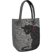 Arco Sac en feutre City avec motif Cat-K – Sac à main pour femme en feutre écologique, avec fermeture à glissière, format A4, capacité de charge jusqu'à 10 kg, 42 x 35 cm