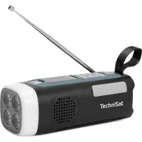 Technisat Radio à manivelle Viola – Radio d'urgence avec alimentation solaire et manivelle, batterie 4500 mAh, FM, Bluetooth