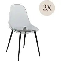 Dmora Amstrong - Chaise, Gris Fumé, 2 Chaises