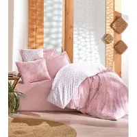 Syfax Parure de lit, 140 x 200 cm, 100% coton renforcé, 2 taies d'oreiller 60 x 60 cm, Rose