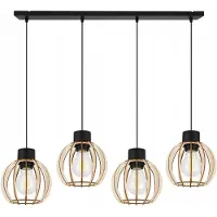 Light11 HOME Suspension, lustre, bois, abat-jour LED