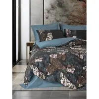 Syfax Parure de Lit Housse de Couette 220 x 240 cm, 100% Coton Renforcé, 2 Taies d'Oreiller 60 x 60 cm, Vert Pétrole