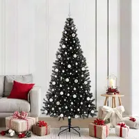 vidaXL Best Möbel Sapin de Noël avec 300 LED avec support Noir 210 cm PVC - Sapins de Noël artificiels Cloris Nouveau7536029 2parcel