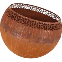 Esschert Design FF503, foyer de jardin portable, ouvert, pour bois de chauffage, couleur rouille, pour une utilisation extérieure, forme ronde
