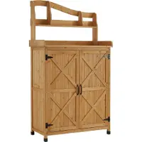 OEM Table à plantes résistante aux intempéries pour le jardin et le balcon - Table en bois multifonctionnelle avec espace pour les plantes