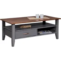 Inter Link Luzerna table basse 1 tiroir, 2 tablettes gris.