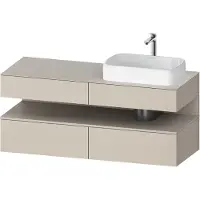 Duravit Collection One Meuble sous-vasque sur console, 2 tiroirs, 2 coulissants, découpe à droite, 1400x550x600mm, niche taupe mat, QA4766091830000