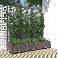 Prolenta Maison Exclusive - Jardinière avec treillis, marron, 120 x 40 x 121,5 cm, PP
