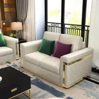 AEA Komplett Set Sofagarnitur 3 2 1 Sitzer + Couchtisch Designer 4tlg. Ledersofa