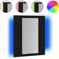 Syfax Armoire de salle de bain avec miroir LED en chêne noir 40 x 12 x 45 cm bois d'ingénierie