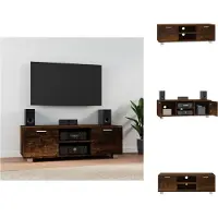 vidaXL Armoire TV chêne fumé 120x40,5x35 cm Bois composite - Meuble TV