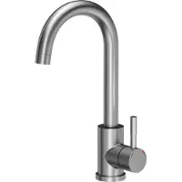 Quadron Robinet de cuisine KATE SteelQ Mitigeur 360°, couleur : acier, hauteur : 22,3 cm Fonction QFix, rotation- Robinet de cuisine en inox