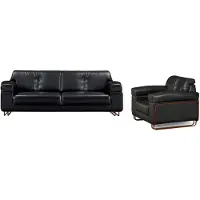 AEA Sofagarnitur 3+1 Sitzer Luxus Wohnzimmer Gruppe Sessel Leder Modern Couch