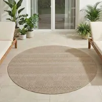 Carpetsale24 Tapis d’Extérieur Imperméable et Résistant aux UV Idéal pour Cuisine Balcon Terrasse Jardin et Salon, Taille: 120 cm Rond