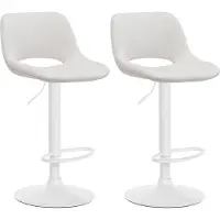 CLP 2x Chaise de bar Camden - velours, châssis blanc - Crème