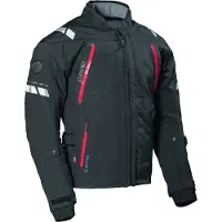 Dane Elec DANE Elling blouson textile imperméable pour moto, noir/rouge, 62