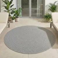 Carpetsale24 Tapis d’Extérieur Imperméable et Résistant aux UV Idéal pour Cuisine Balcon Terrasse Jardin et Salon, Taille: 80 cm Rond
