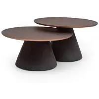 AEA Skandinavische Holz-Couchtische, 2er-Set, minimalistisch