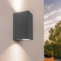 LEDVION Lampe murale LED , indice de protection IP54, 3W, culot GU10, variateur intégré, forme cubique, sans ampoule