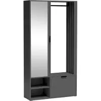 AX Living Garde-robe Entrée Milanoir 100 cm avec miroir Moderne en graphite