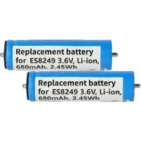 VHBW 2x Batterie compatible avec Panasonic ER-HGP62, ER-GP81, ER-GP80, ER-HGP84, ER-HGP82, ER-HGP80 rasoir tondeuse électrique (680mAh, 3,6V, Li-ion)