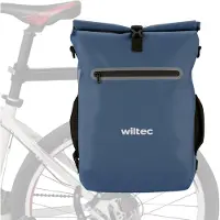 Wiltec Sacoche sac à dos étanche pour porte-bagages bleue – capacité de 20 L – en 600D TPU – avec compartiment pour ordinateur portable – pour vélos et vélos électriques – Sac de bicyclette – Cyclisme