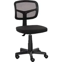 Youjia Chaise de bureau Chaise de bureau ergonomique, chaise pivotante réglable en hauteur, peu encombrante Noir