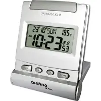 Technoline WQ 170 - Réveil de voyage, horloge à quartz, affichage de l'heure 12/24h, affichage de la date et du jour de la semaine avec fonction snooze et affichage de la température intérieure