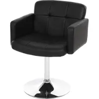 Mendler Chaise de séjour Orlando, pivotante, similicuir noir