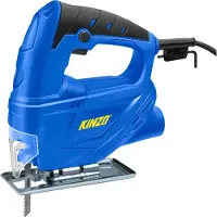 Kinzo Scie sauteuse - 230V - 400W - avec aspiration des poussières - protège-main - pour différents matériaux - bois jusqu'à 65 mm - métal jusqu'à 6 mm - couleur bleue