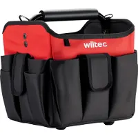Wiltec Sac à outils 23 poches – 25 x 23 x 28 cm – pliant – 600D – avec Bandoulière réglable, Poignée, Poches intérieures et extérieures – Pieds et base stable – Sacoche outils multi-poches outillage